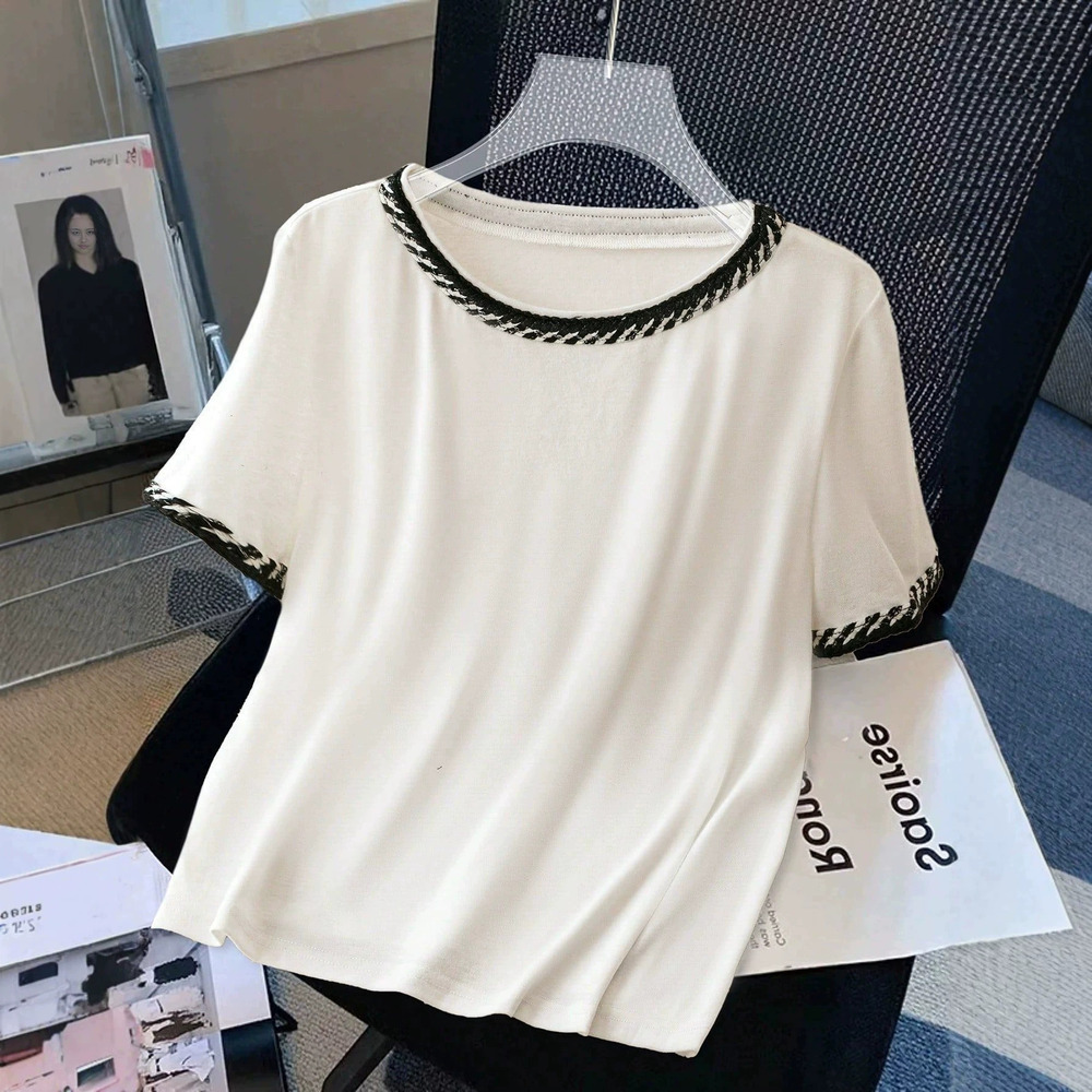 Zara Summer White Round Neck Casual Top